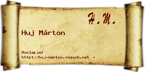 Huj Márton névjegykártya