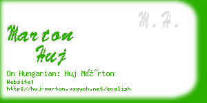 marton huj business card